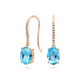 Blue Topaz & Diamond Earrings (18ct) - Dracakis Jewellers